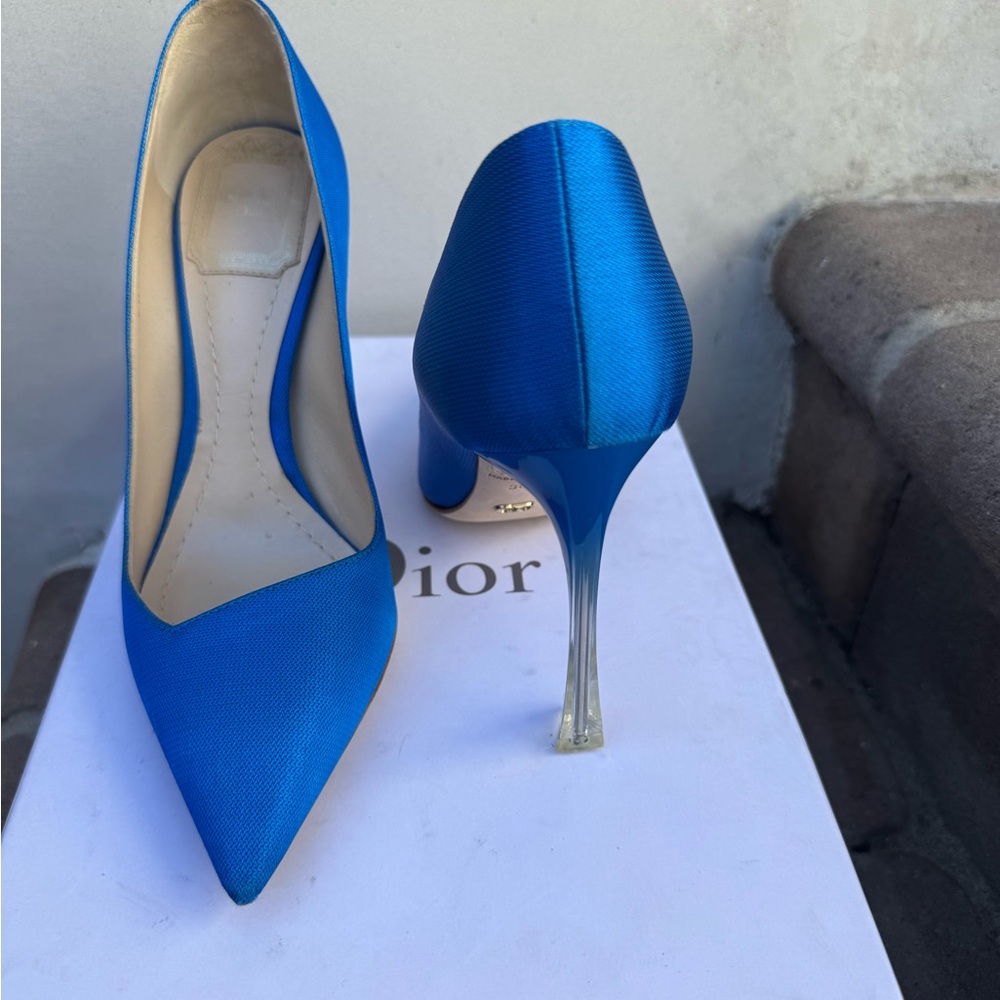 Christian Dior Songe Perspex Heel Blue Pointed Toe Pumps - Picture 10 of 11